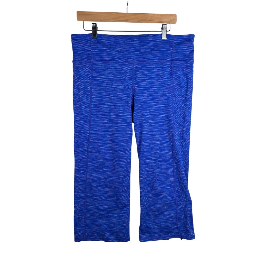 Athleta Energy Power Up Capri Yoga‎ Leggings size XL Space Dye Blue